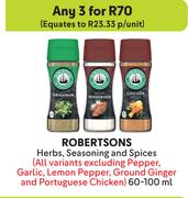 Robertsons Herbs, Seasoning And Spices-For Any 3 x 60-100ml
