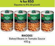 Rhodes Baked Beans In Tomato Sauce-For 4 x 410g