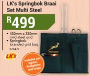 LK's Springbok Braai Set Multi Steel-430mm x 330mm