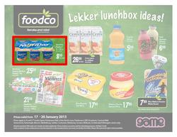 Foodco Gauteng & Polokwane : Lekker Lunchbox Ideas (17 Jan - 20 Jan 2013), page 1