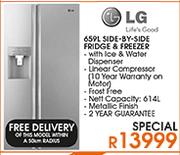 LG Side-By-Side Fridge & Freezer-659Ltr
