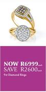 9ct Diamond Rings-Each