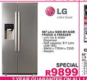 LG 567 Ltr Side By Side Fridge & Freezer
