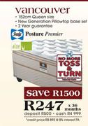 Sealy Posture Premier Vancouver 152cm Queen Size New Generation Pillowtop Base Set 
