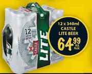 Castle Lite Beer-12 x 340ml Per Pack