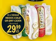 Redds Cold Or Dry Cider Assorted Per Pack-6 x 330ml