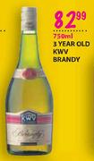 3 Year Old KWV Brandy-750ml