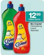 Bio Crystal Dishwashing Liquid Assorted-750ml Each