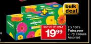 Twinsaver 2-Ply Tissues Assorted-2 x 180's 