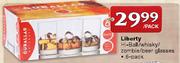 Liberty Hi-Ball/Whisky/Zombie/Beer Glasses-6 pack per pack