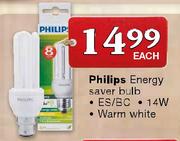Philips Energy Saver Bulb ES/BC-14W each 