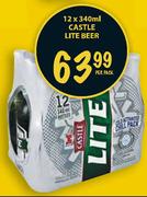 Castle Lite Beer-12 x 340ml Per Pack