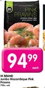 M Brand Jumbo Mazambique Pink Prawns-700g Nett 