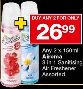 Airoma 3 in 1 Sanitising Air Freshener-2 x 150ml