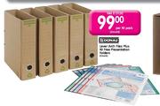 Donau Lever Arch Files Plus 10 Free Presentation Folders
