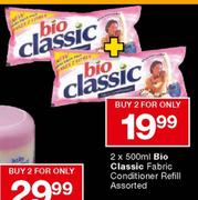 Bio Classic Fabric Conditioner Refill Assorted-2x500ml