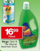 Bingo Floor & Tile Cleaner Assorted-750ml Each
