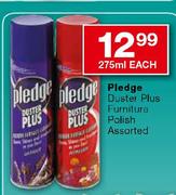 Pledge Duster Plus Furniture Polish Assorted-275ml Each