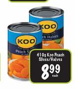 Koo Peach Slices/Halves-410g Each