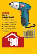 Ryobi Cordless Screwdriver-4.8v