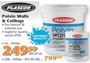 Plascon Polvin Walls & Ceilings(White)-5Ltr