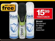 Shield Deodorant For Men/Ladies Assorted-150ml Each