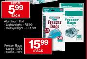 Housebrand Freezer Bags Large-25's Per Pack