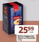 Melitta Cappuccino Classic Or Chocolate-140g Each
