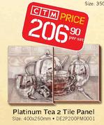 Platinum Tea 2 Tile Panel 400 x 250mm-Per Set