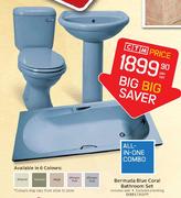 Bermuda Blue Coral Bathroom Set - Per Set