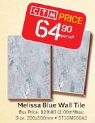 Melissa Blue Wall Tile 200 x 300mm-Per Sqm