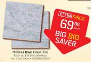 Melissa Blue Wall Tile 350 x 350mm-Per Sqm