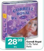 Correll Royal 2-Ply Toilet Rolls-9's