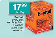 Bobtail Everyday Wet Dog Food Pouches Value Pack Assorted-6x100g