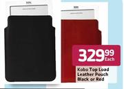 Kobo Top Load Leather Pouch Black Or Red Each