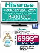 Hisense 3D LED Full High Definition Smart TV-42"