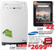 Samsung White Top Loading Washing Machine (WA13VSWIP)-13kg 