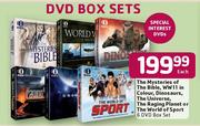 6 DVD Box Set The Mysteries Of The Bible/WW 11 In Colour/Dinosaurs/The Universe-Each