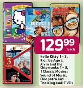 DVDs 3 Classic:Movies Sound Of Music/Cleopatra/The King And I-Each