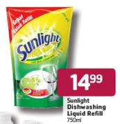 Sunlight Dishwashing Liquid Refill - 750ml