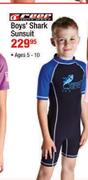Boys' Shark Sunsuit Ages-5-10
