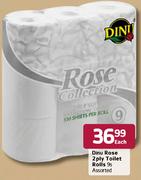 Dinu Rose 2 Ply Toilet Rolls-9's Assorted Each