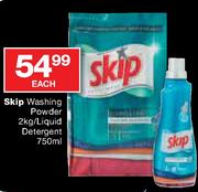 Skip Washing Powder-2kg/Liquid Detergent-750ml Each
