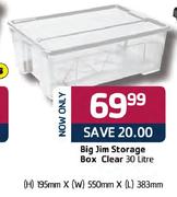 Big Jim Storage Box Clear-30L