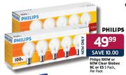 Philips 100W Or 60W Clear Globes BC Or ES-5 Per Pack