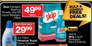 Skip  Intelligent Washing Powder-2Kg Or Liquid Detergent-750ml Each