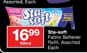 Sta-Soft Fabric Softener Refill Assorted-500ml Each