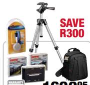 Manfrotto Tripod+Backpack+Card Reader+UV Filters+Deluxe Photo & Vedio Care Kit