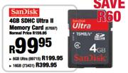 SanDisk SDHC Ultra II Memory Card-4GB