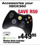 XBox360 Wireless Black Controller